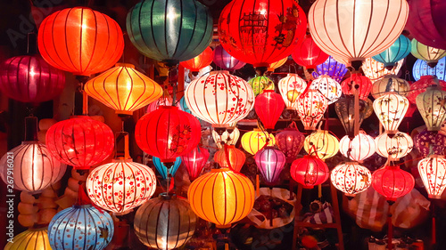 Decoration lanterns at Night Market   Hoi An  Vietnam.