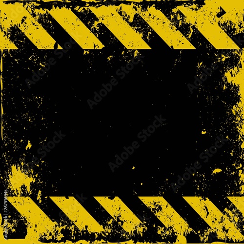 grunge background with warning sign