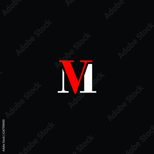 MV initials letter icon vector