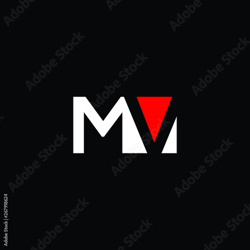 MV initials letter icon vector