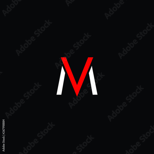 MV initials letter icon vector