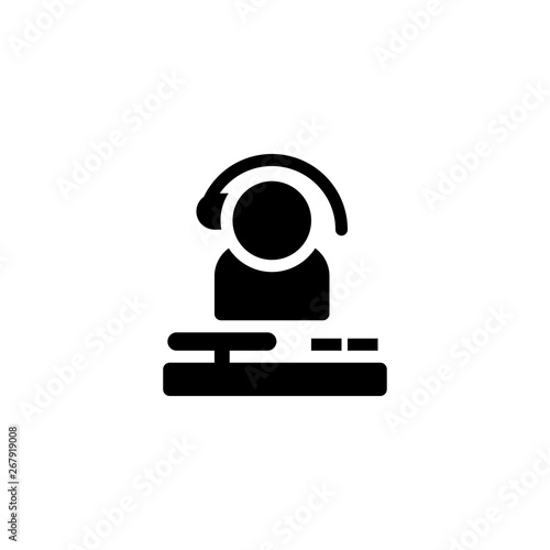 DJ, disc jockey icon vector illustration