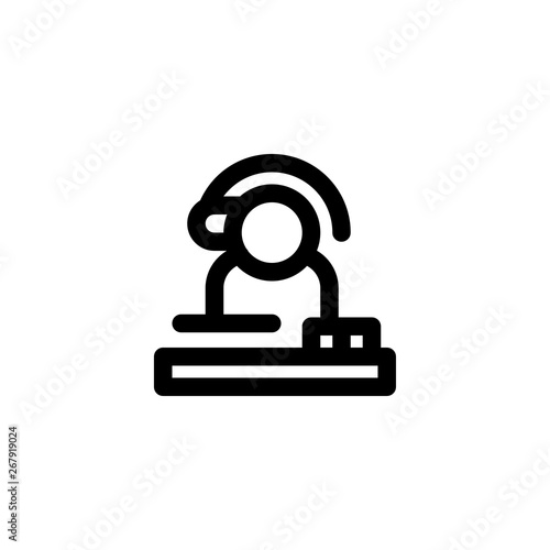 DJ, disc jockey icon vector illustration