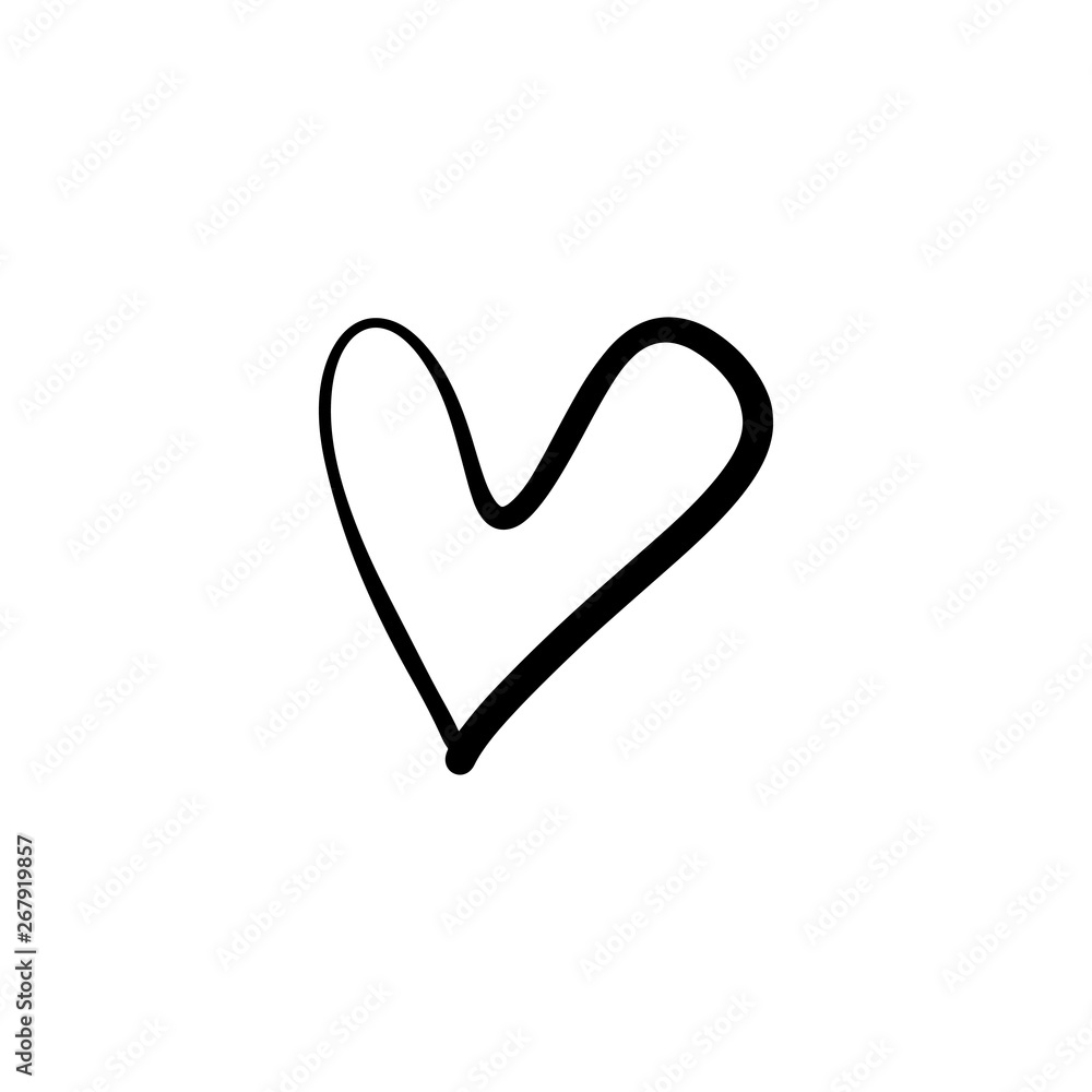 Plakat Favorite like isolated minimal heart icon. Heart line vector icon for websites and mobile stories. Good for logos