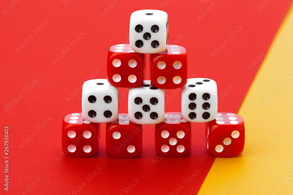 Gaming dice on color background Gaming dice on color background