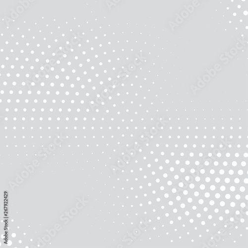 Halftone radial dots background in modern style on white background.
