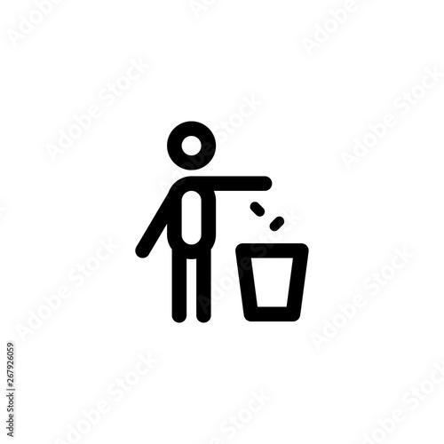 trow trash icon vector illustration