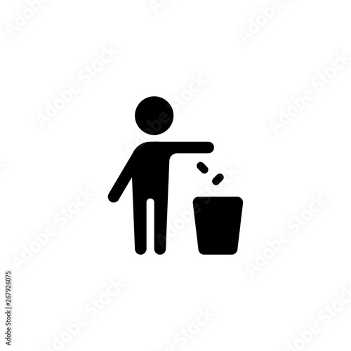 trow trash icon vector illustration