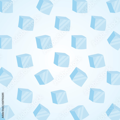 Ice cubes. Cold transparent frozen block. Vector stock illustration