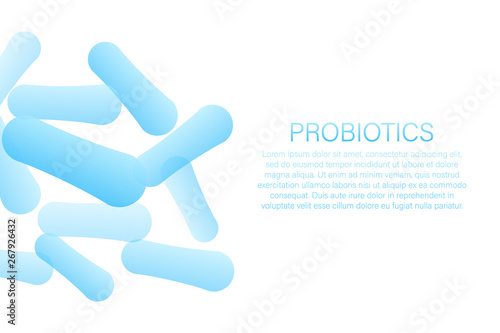 Probiotics Bacteria. Biology, Science background. Vector stock illustration.