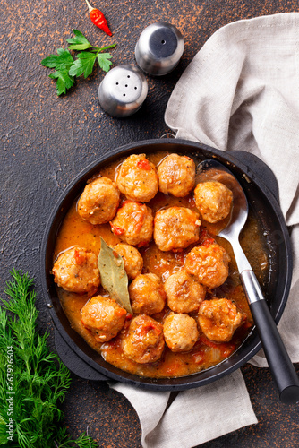 Homemade meatballs with tomato sauce