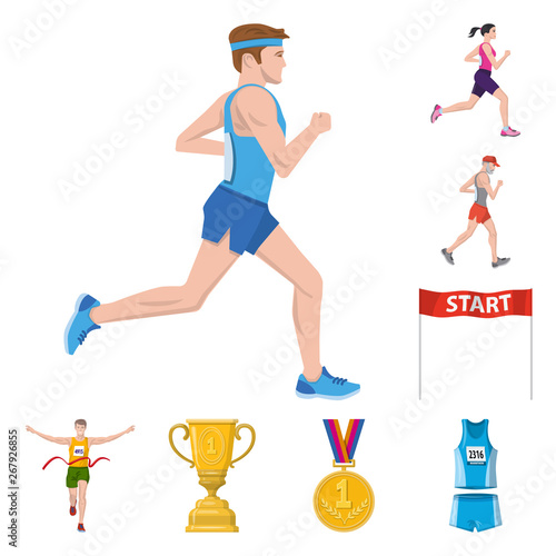 Vector design of step and sprint symbol. Collection of step and sprinter stock symbol for web.