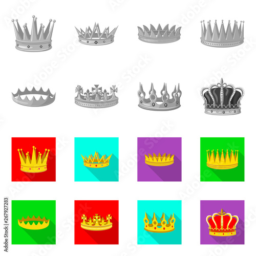 Vector design of medieval and nobility logo. Set of medieval and monarchy vector icon for stock.