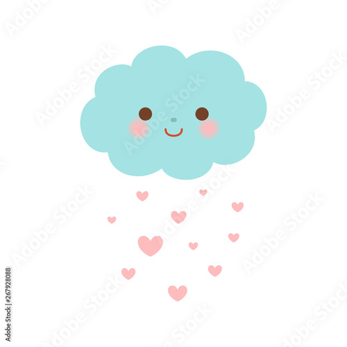 Cute cloud with hearts