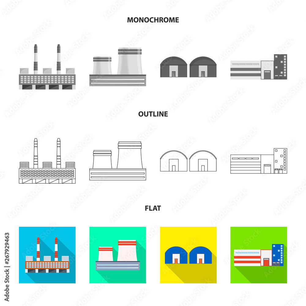Isolated object of production and structure icon. Collection of production and technology stock vector illustration.