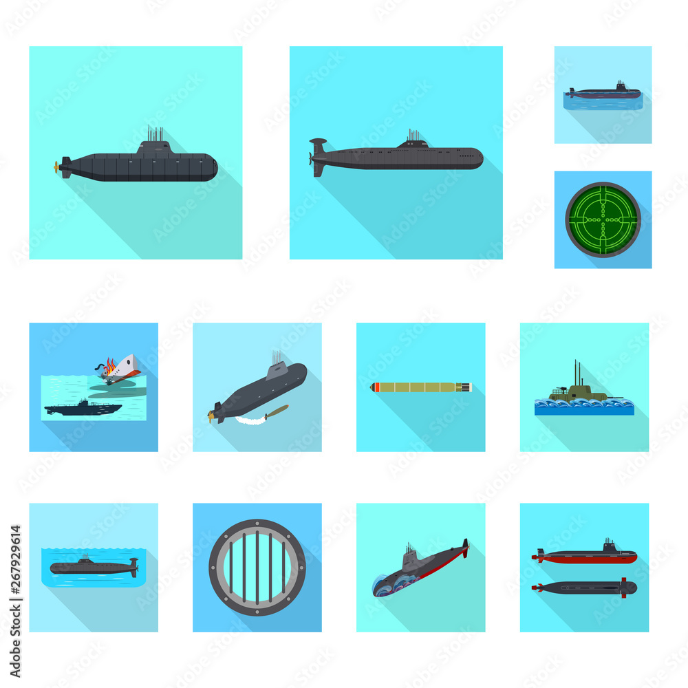 Vector illustration of military and nuclear symbol. Set of military and ship stock symbol for web. Vector illustration of military and nuclear symbol. Set of military and ship stock symbol for web.