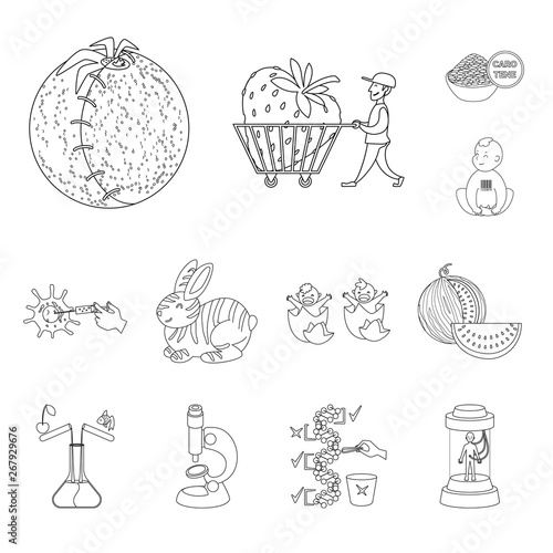 Vector design of genetic and science icon. Set of genetic and organic stock symbol for web.