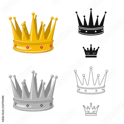 Vector illustration of medieval and nobility icon. Collection of medieval and monarchy stock symbol for web.