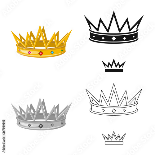 Isolated object of medieval and nobility sign. Collection of medieval and monarchy stock vector illustration.