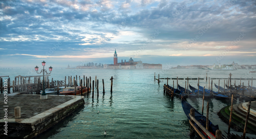 View from San Marco to San Giorgio Maggiore Island in Venice
