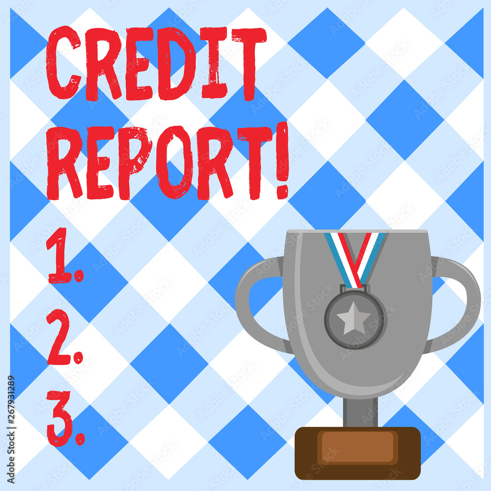 Obraz premium Conceptual hand writing showing Credit Report. Concept meaning it is the detailed report of an individual s is credit history