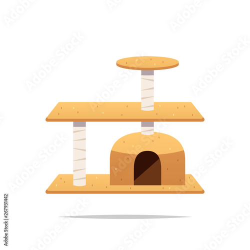 Cat tree tower vector isolated illustration