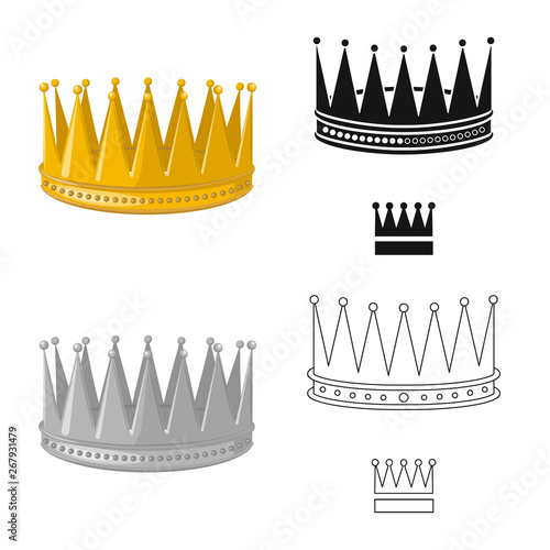 Vector design of medieval and nobility sign. Set of medieval and monarchy stock symbol for web.