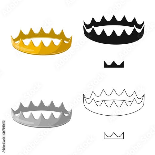 Vector illustration of medieval and nobility symbol. Set of medieval and monarchy vector icon for stock.