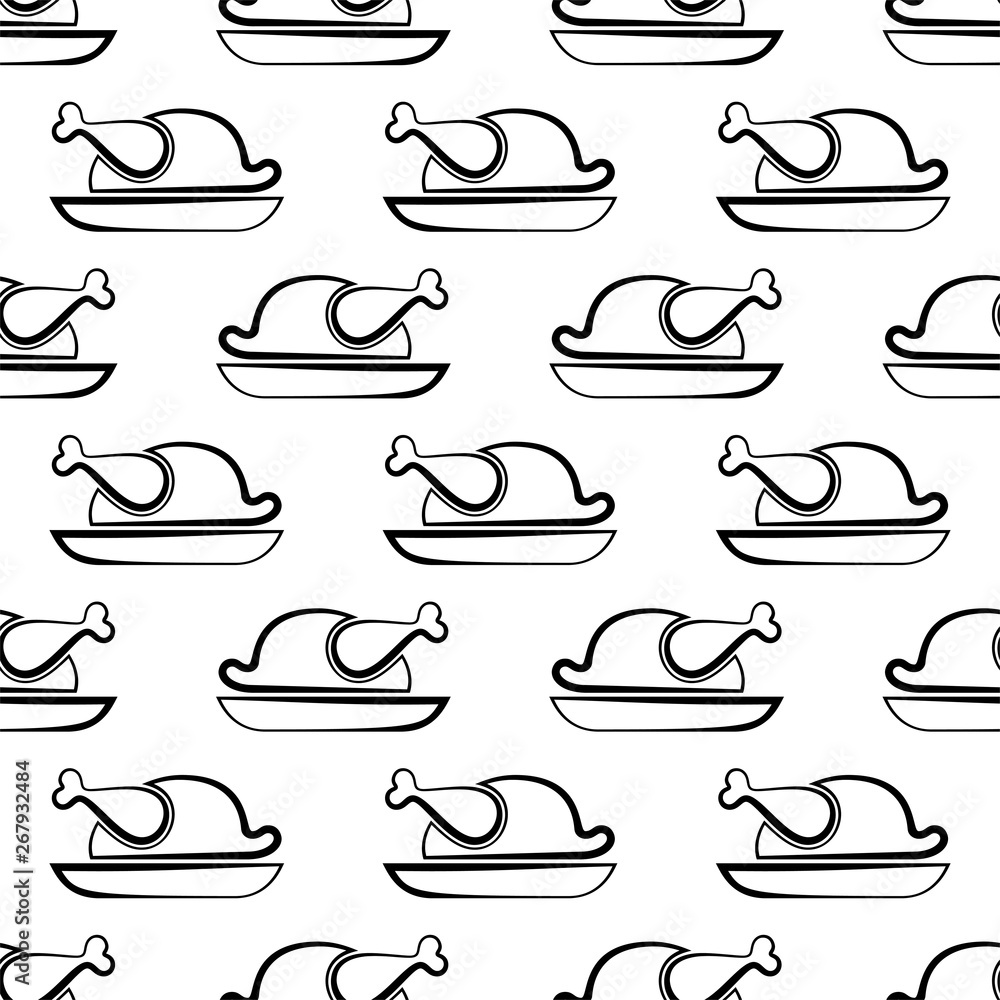 Chicken Icon, Turkey Icon Seamless Pattern Chicken Icon, Turkey Icon Seamless Pattern