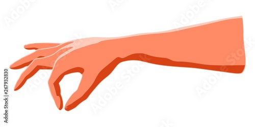 Isolated hand as concept to showing stylized pinch by human fingers