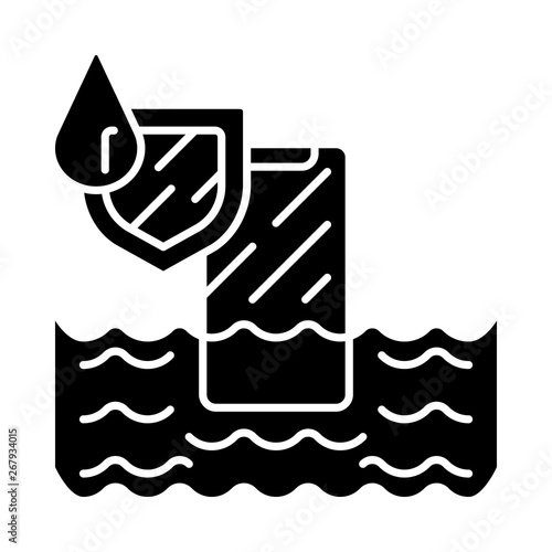 Waterproof phone glyph icon