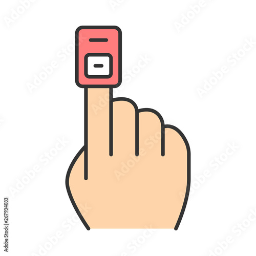 Fingertip pulse oximeter color icon