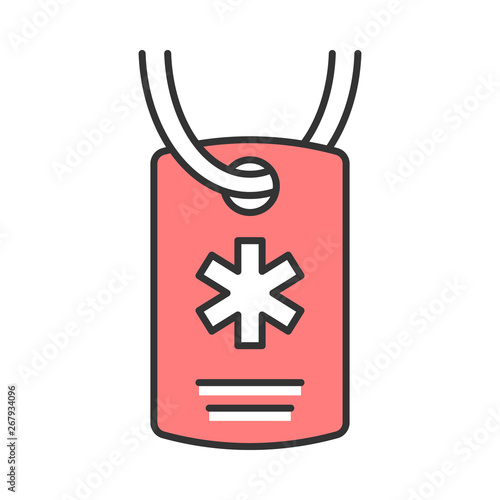 Medical alert ID necklace color icon