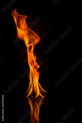 Fire flames on a black background © pandaclub23