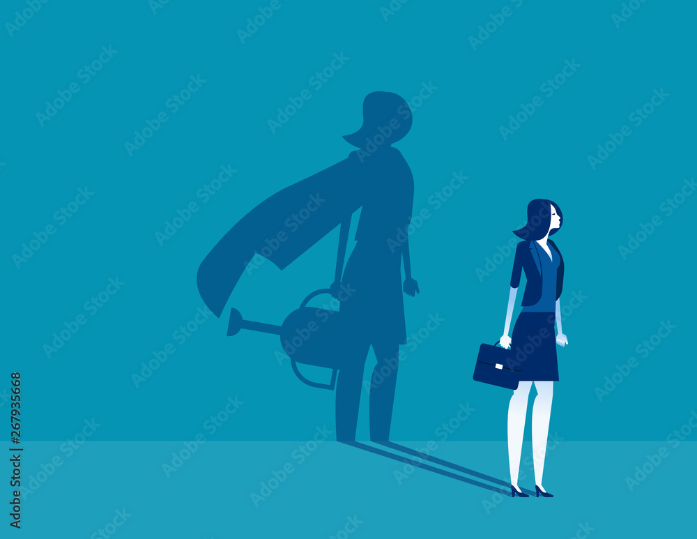 Business person and the vision with success. Concept business vector illustration, Achievement, Successful.