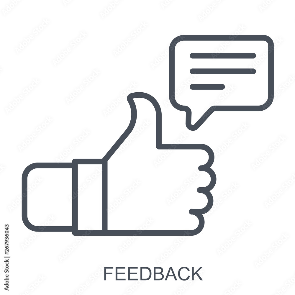 Feedback outline icon in flat style. Vector Feedback outline icon in flat style. Vector