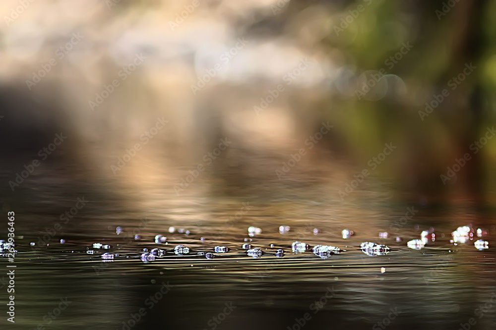 bubbles on the surface of the water stream / clear natural water, fast current, small river abstract background bubbles on the surface of the water stream / clear natural water, fast current, small river abstract background