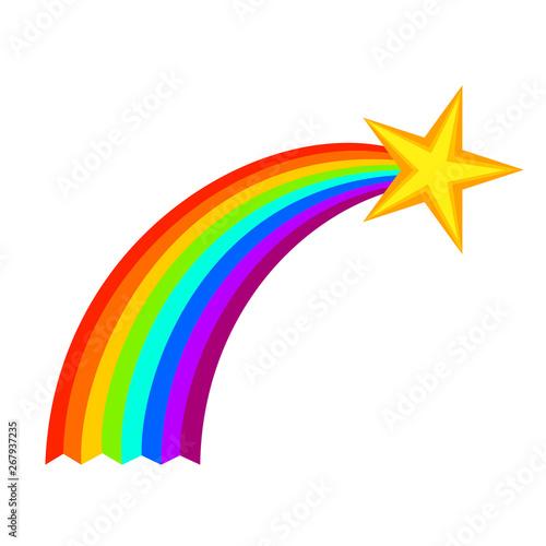 Colorful cartoon shooting star