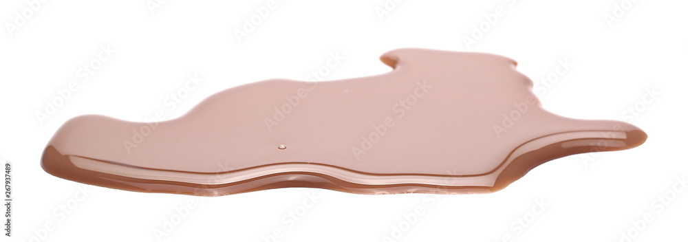Chocolate milk puddle isolated on white background Chocolate milk puddle isolated on white background