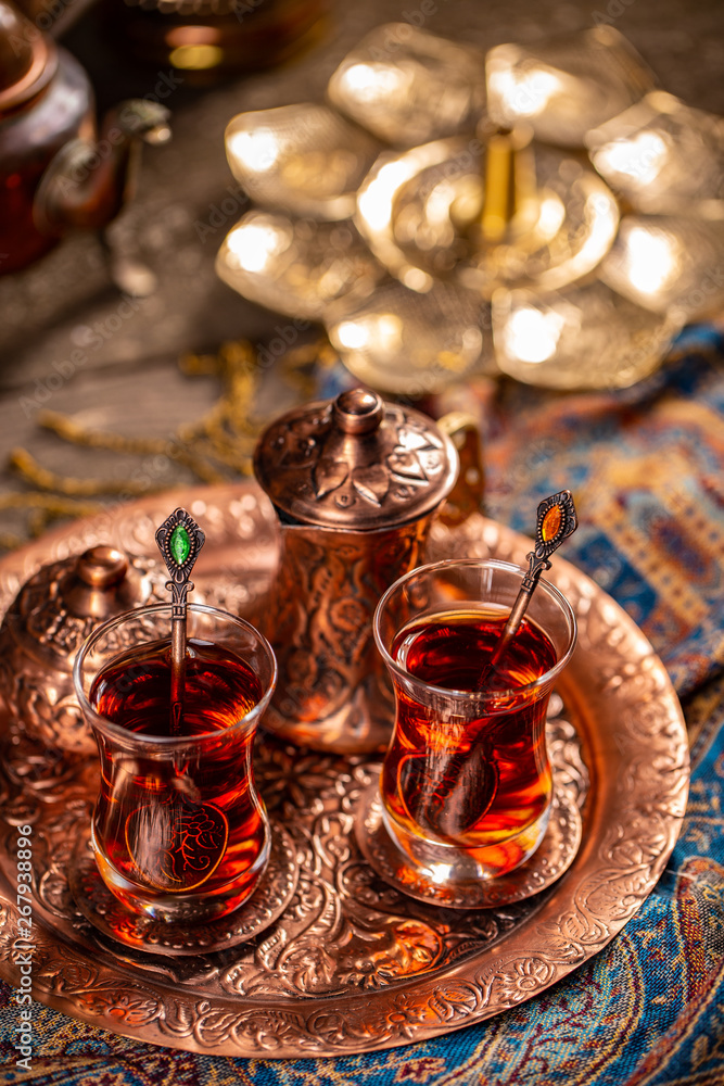 Turkish tea in traditional glasses