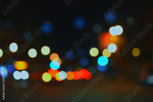 Night lights, bright spots on dark background,blur © Vitalii
