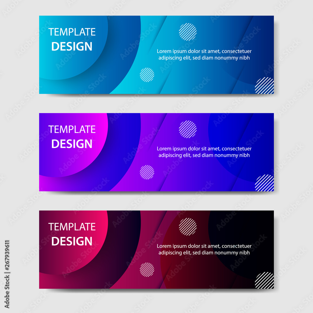 Fototapeta premium Vibrant gradient and futuristic background template for headline and header banner. Suitable for social media, web, blog, website.