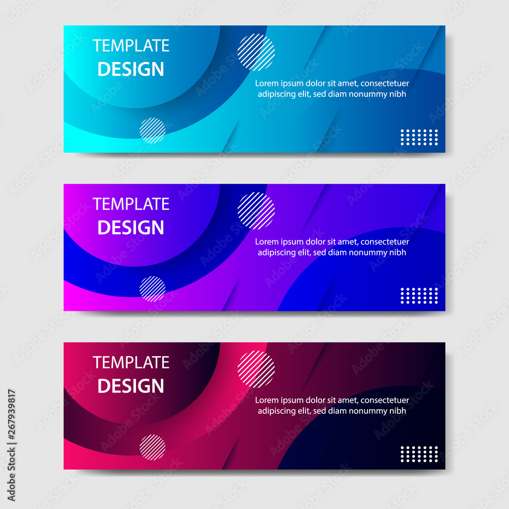 Fototapeta premium Vibrant gradient and futuristic background template for headline and header banner. Suitable for social media, web, blog, website.