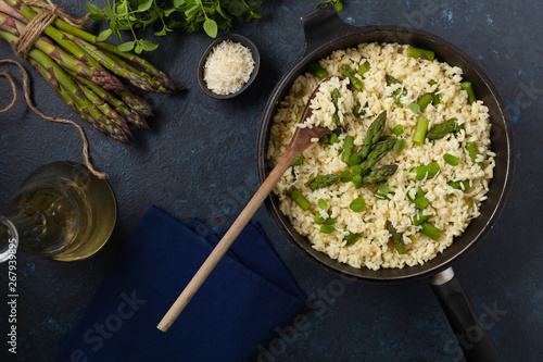 Canvas Print Classic Italian risotto with asparagus