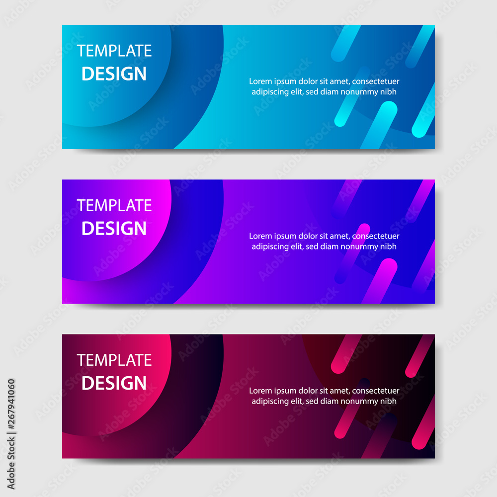 Naklejka premium Vibrant gradient and futuristic background template for headline and header banner. Suitable for social media, web, blog, website.