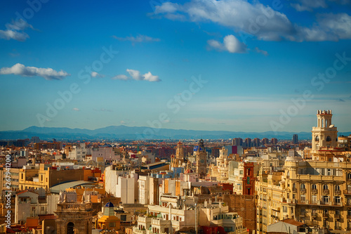 Spain. Valencia. Panoramic photo. View of the city from a height