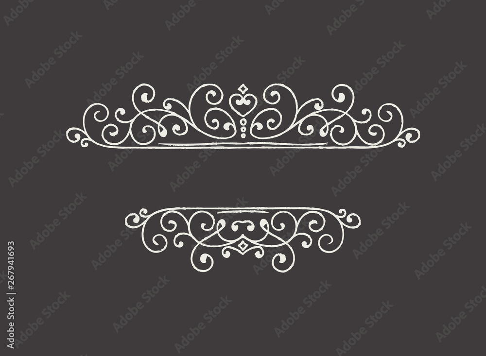 Hand drawn decorative border in grunge retro style Hand drawn decorative border in grunge retro style
