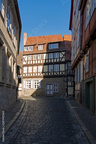 In der Altstadt von Quedlinburg, Sachsen-Anhalt, Deutschland 