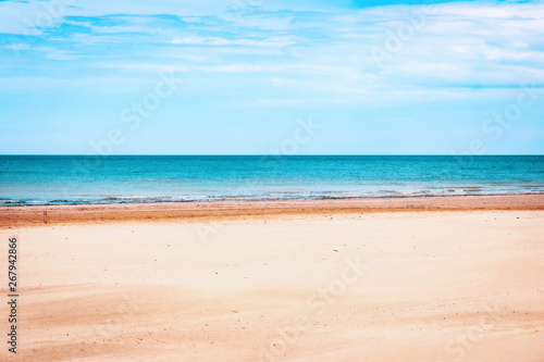 Landscape, sandy beach and adriatic sea view