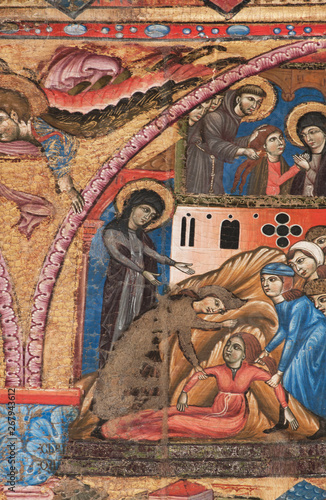 Tafelbild der hl. Klara von Assisi, in Assisi, Umbrien, Italien